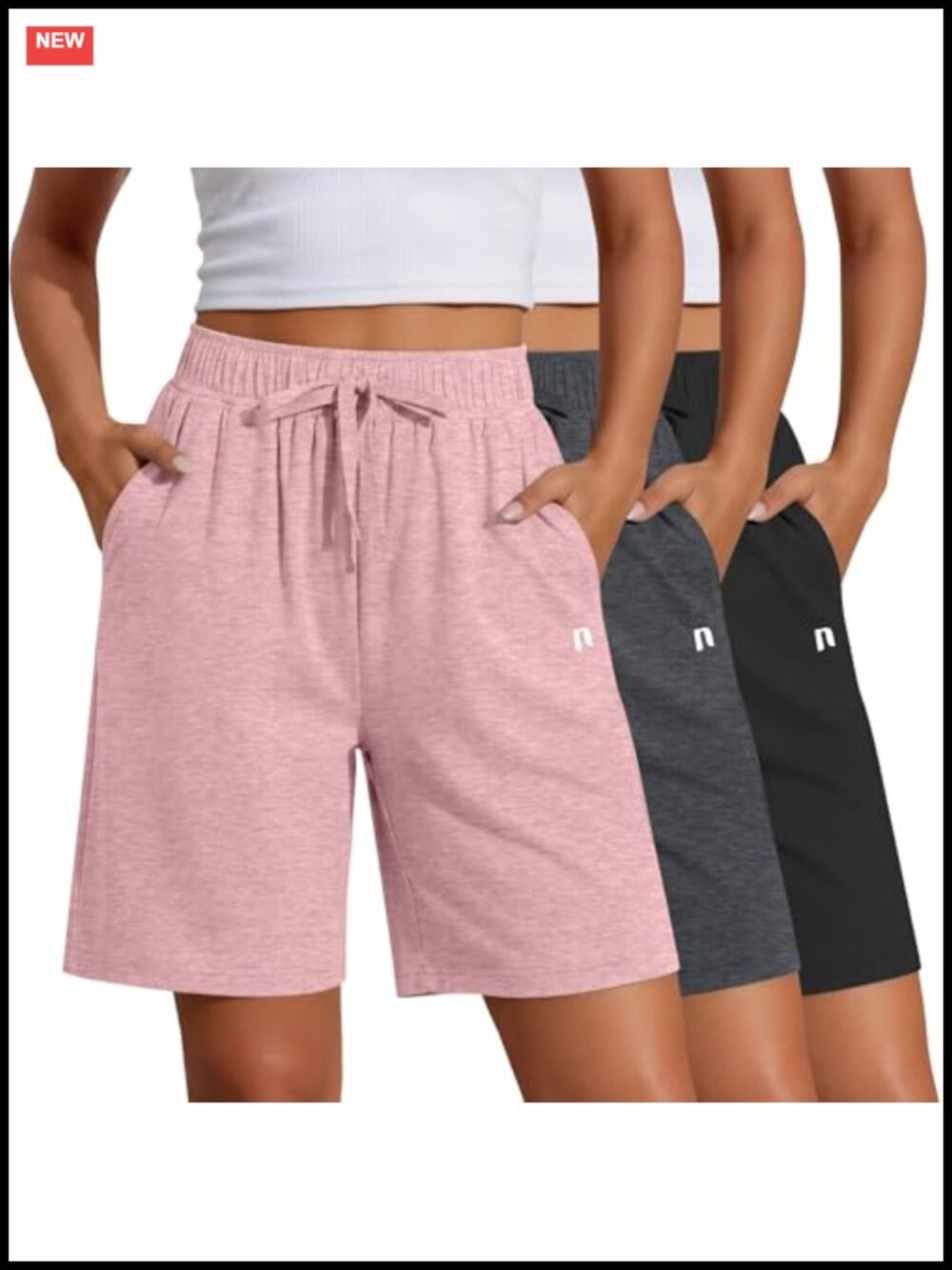 Women's Quick Dry Bermuda Shorts with Pockets High Waisted Athletic Running